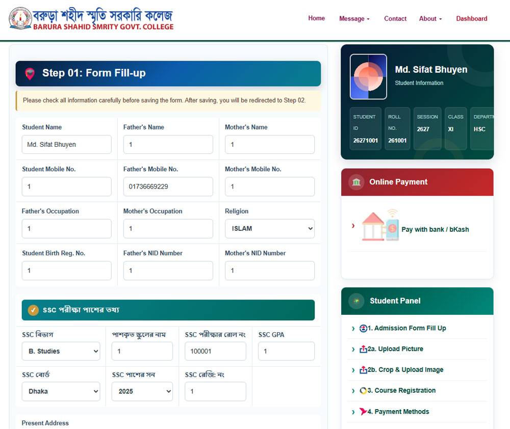 Information Form